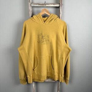 American Eagle Vintage Style Faded Yellow Gusset Hoodie Large